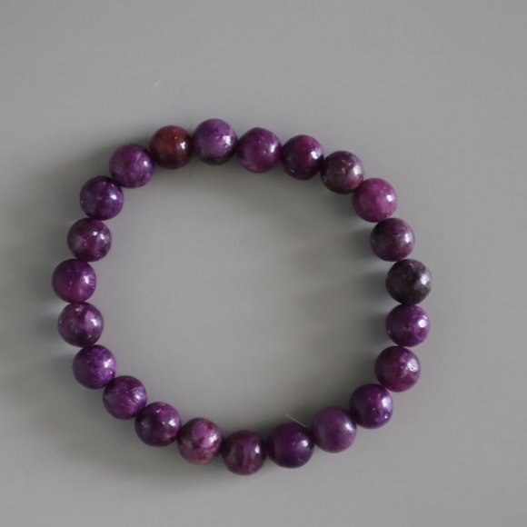 Lepidolite Gemstone Stretch Bracelet - Picture 4 of 9